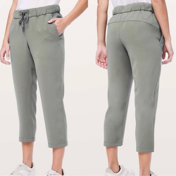 lululemon athletica Pants - Lululemon Gray On The Fly Mid Rise Stretch Woven Business Casual Crop Pants 8